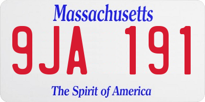 MA license plate 9JA191