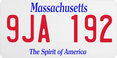 MA license plate 9JA192