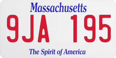 MA license plate 9JA195