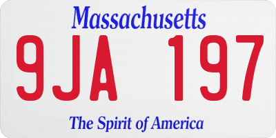 MA license plate 9JA197