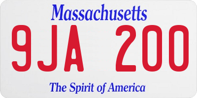 MA license plate 9JA200