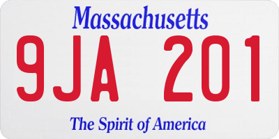 MA license plate 9JA201