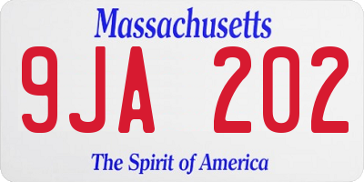 MA license plate 9JA202