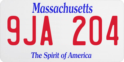 MA license plate 9JA204