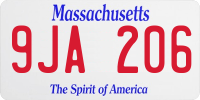 MA license plate 9JA206