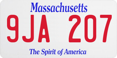 MA license plate 9JA207