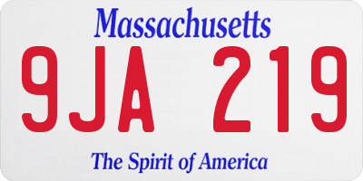 MA license plate 9JA219