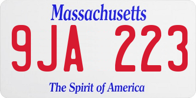 MA license plate 9JA223