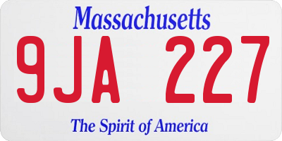 MA license plate 9JA227