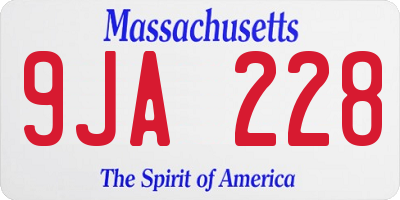 MA license plate 9JA228