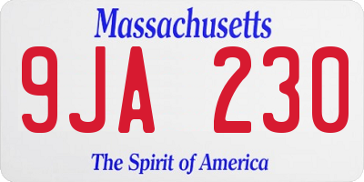 MA license plate 9JA230