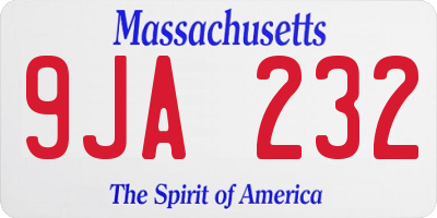 MA license plate 9JA232