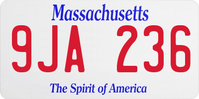 MA license plate 9JA236