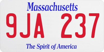 MA license plate 9JA237