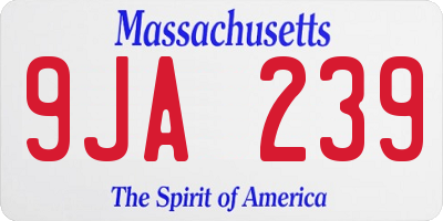 MA license plate 9JA239
