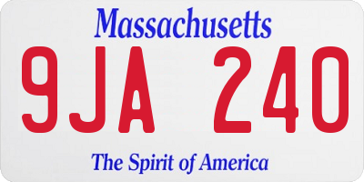 MA license plate 9JA240