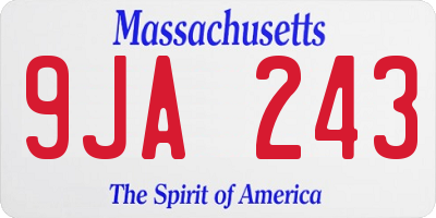 MA license plate 9JA243