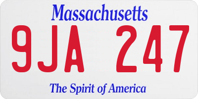 MA license plate 9JA247