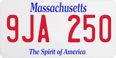 MA license plate 9JA250