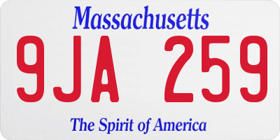 MA license plate 9JA259