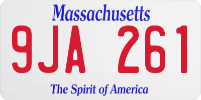 MA license plate 9JA261