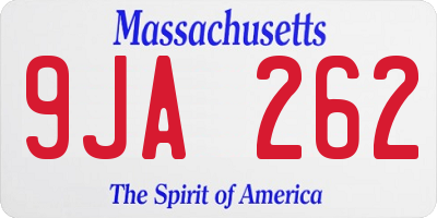 MA license plate 9JA262