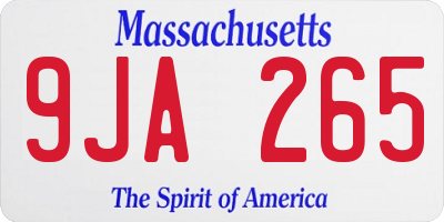 MA license plate 9JA265