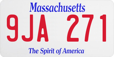 MA license plate 9JA271