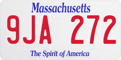 MA license plate 9JA272