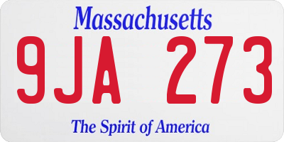 MA license plate 9JA273