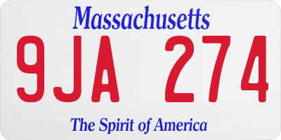 MA license plate 9JA274