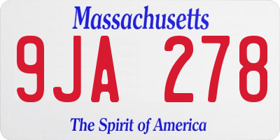 MA license plate 9JA278