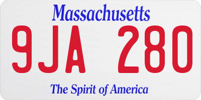 MA license plate 9JA280