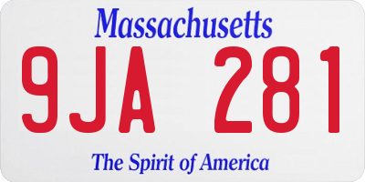 MA license plate 9JA281
