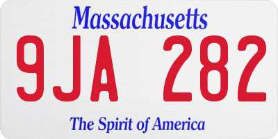 MA license plate 9JA282