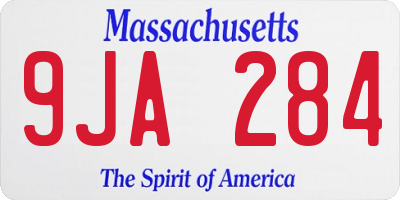 MA license plate 9JA284