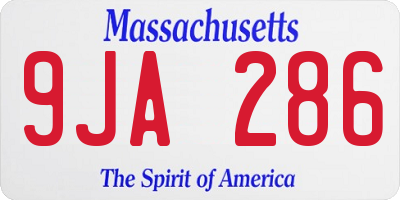 MA license plate 9JA286