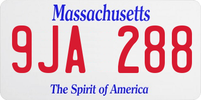 MA license plate 9JA288