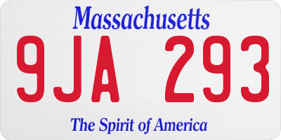 MA license plate 9JA293