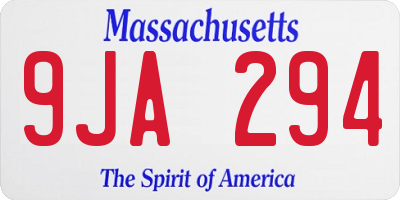 MA license plate 9JA294