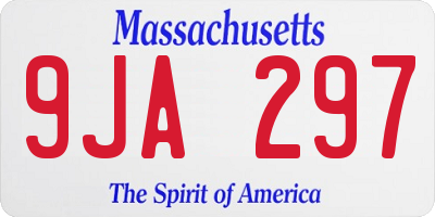 MA license plate 9JA297