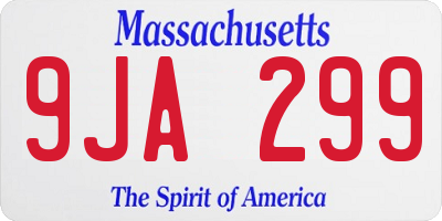 MA license plate 9JA299