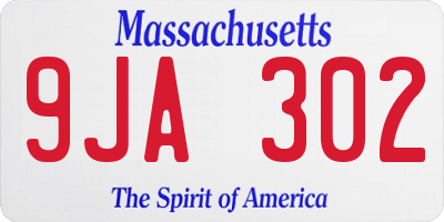 MA license plate 9JA302