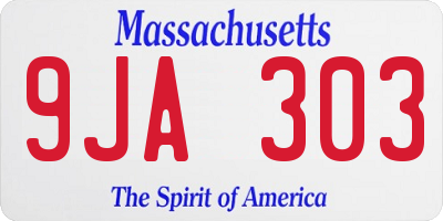 MA license plate 9JA303