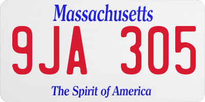 MA license plate 9JA305