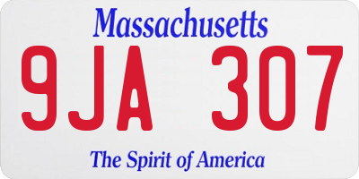 MA license plate 9JA307