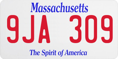 MA license plate 9JA309