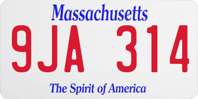 MA license plate 9JA314
