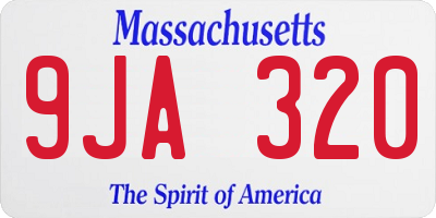 MA license plate 9JA320