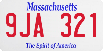 MA license plate 9JA321